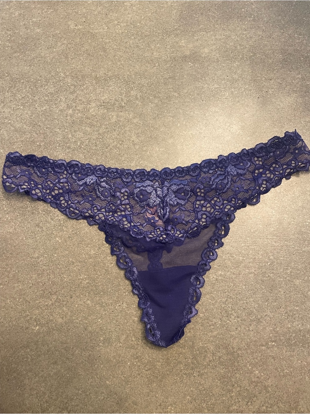 Victoria's Secret Purple Mesh & Lace Thong